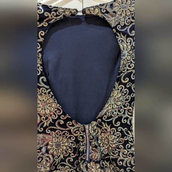 L'atiste - Amy sequin navy blue with floral design - Picture 7 of 9